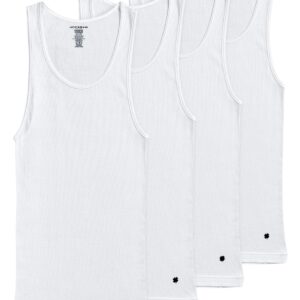 Lucky Brand Men's Classic A-Shirt Undershirt Tank Top (4 Pack), Size Medium, White'