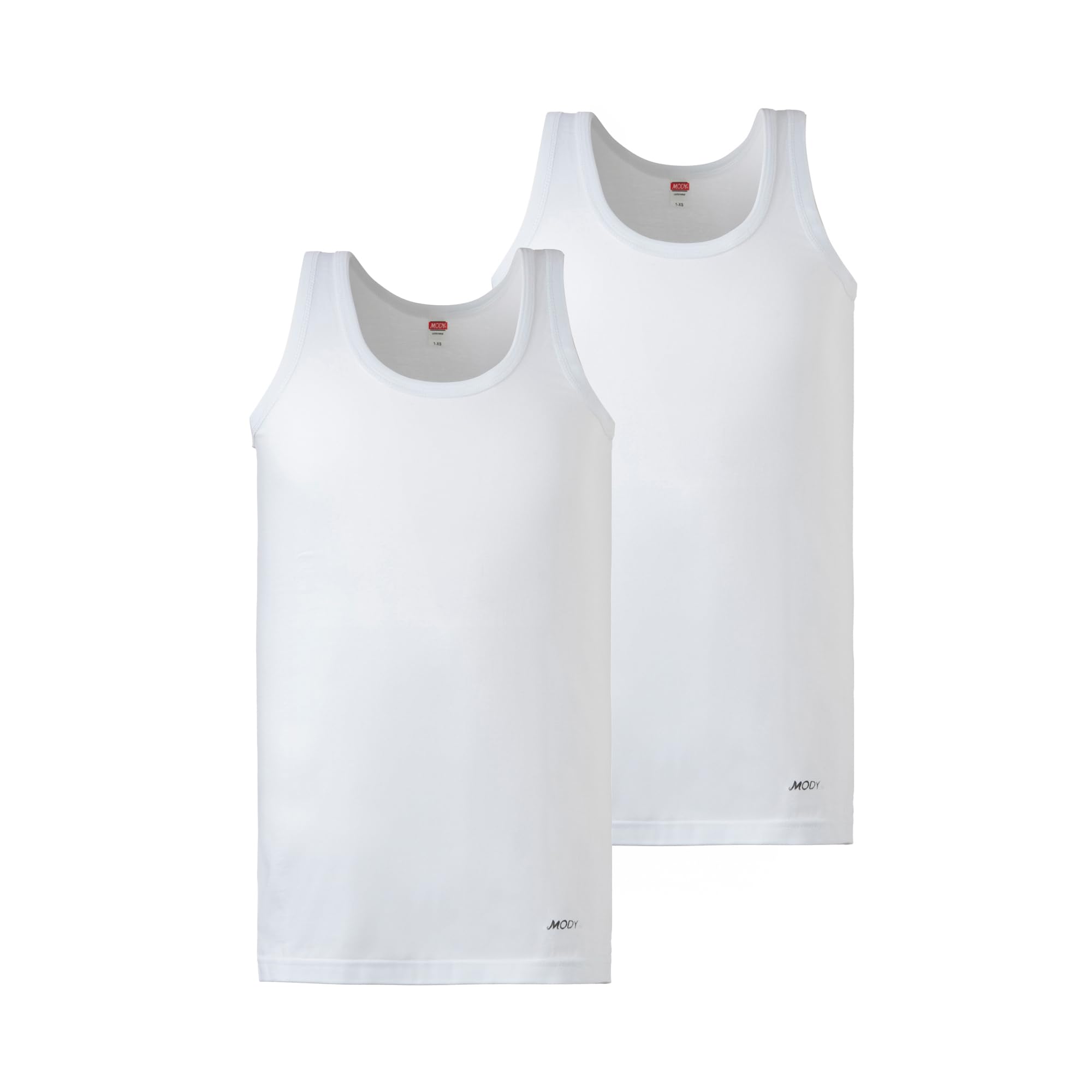 Mody Tank Tops Men Undershirts, Cotton Mens Tank Top, Breathable Men Undershirts, Ultra Soft Men's Tank Tops Pack 2 White