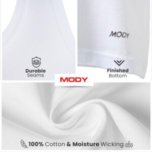 Mody Tank Tops Men Undershirts, Cotton Mens Tank Top, Breathable Men Undershirts, Ultra Soft Men's Tank Tops Pack 2 White