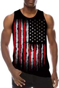 raisevern 4th of july mens tank tops american flag sleeveless shirt old stripe and stars black summer cool usa patriotic tee workout athletic training sports undershirts