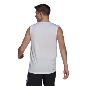 adidas Men's AEROREADY Designed 2 Move Sport 3-Stripes Tank Top, White, X-Small