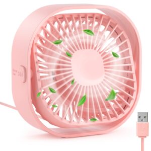 rjvw small usb desk fan,3 speeds portable table fan, 4 inch personal mini fan,small cooling fan by usb plug in, 360°rotatable desktop fan for home office bedroom dorm indoor outdoor summer gift