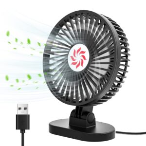 HZD USB Fan, Portable Quiet 3 Speeds Wind Desktop Personal Fan,Small But Powerful, Plug in Power Fan for Home Office Travel Bedroom Desktop (Black)