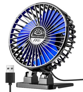 desk fan, usb fan for desk, mini desk fan, 3 speed rotation strong wind, protable small desktop cooling fan, quite mini personal fan for home office table bedroom travel curise(black blue)