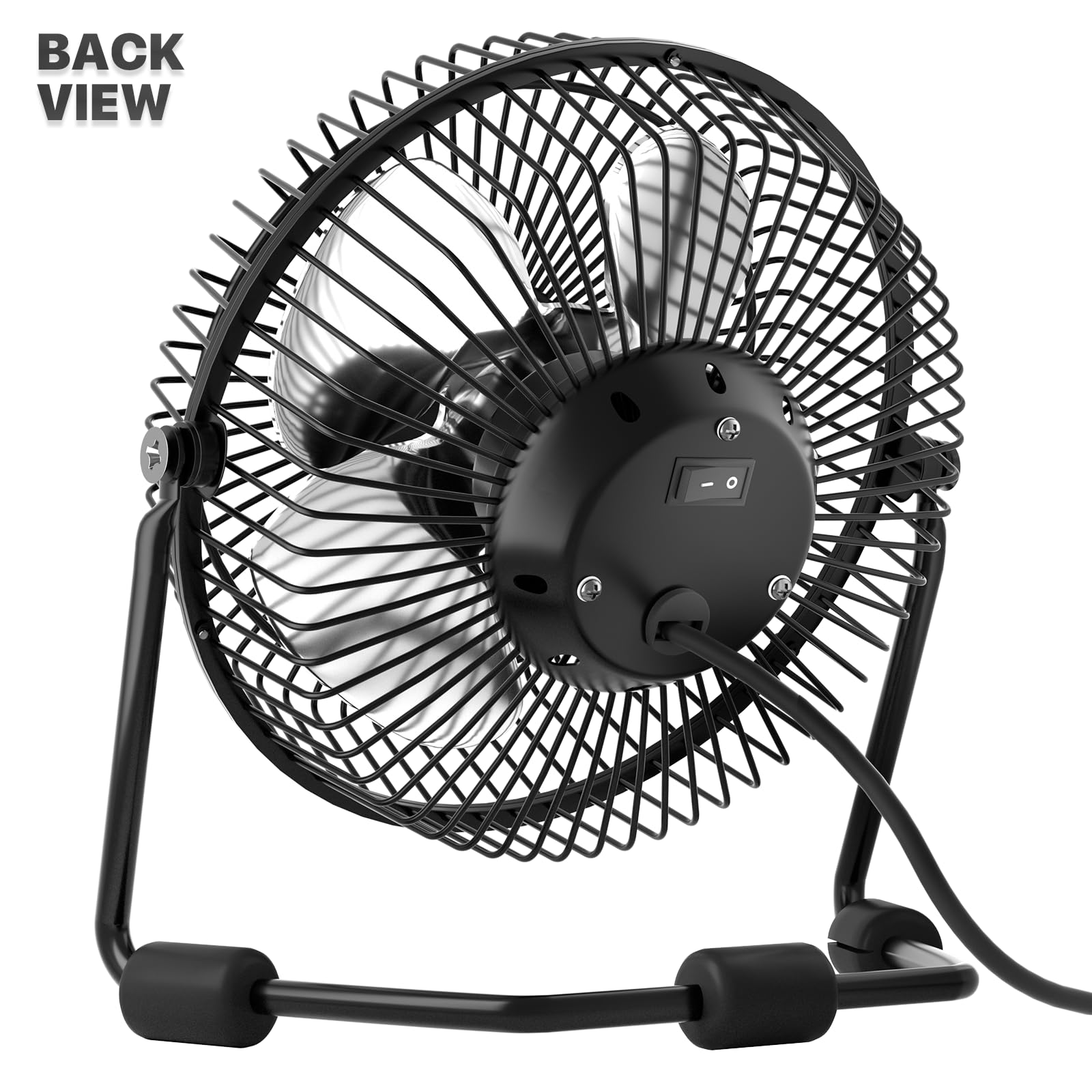 mollie 4-Inch Small USB Desk Fan for Home Office Bedroom Mini Personal Desktop Air Circulator Ultra Quiet Cooling Table Fan Adjustable Tilt Black