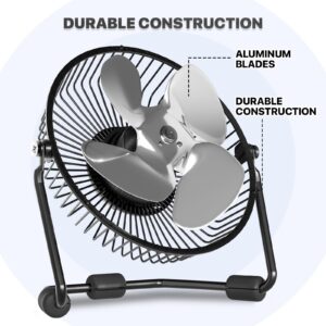 mollie 4-Inch Small USB Desk Fan for Home Office Bedroom Mini Personal Desktop Air Circulator Ultra Quiet Cooling Table Fan Adjustable Tilt Black