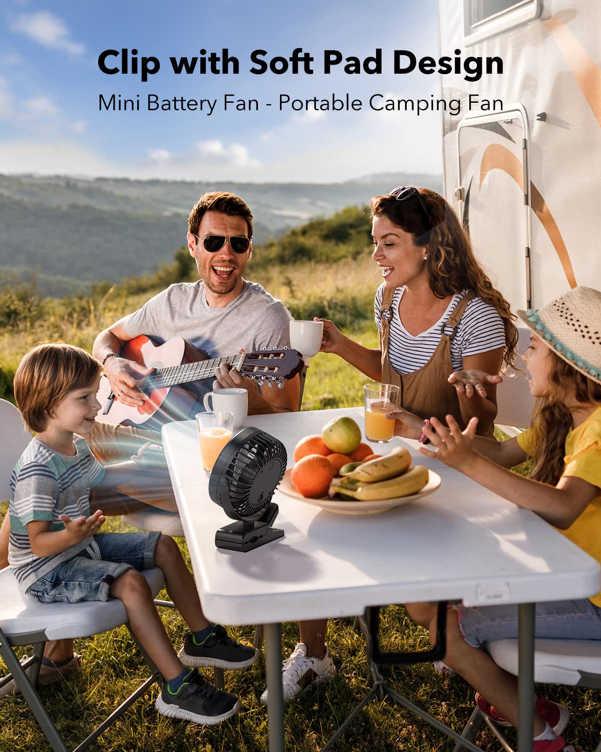 GEHEN Portable 3-Speed Clip-on Fan with Sturdy Clamp 10000mAh Battery-Powered Clip Fan Rechargeable Ultra-Quiet for Bedroom Office Camping & Stroller