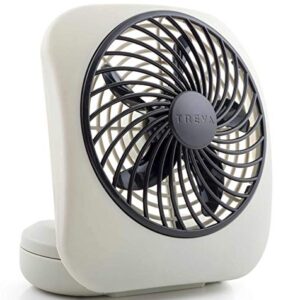 O2COOL Treva 5 Inch Battery Powered Fan Portable Desk Fan 2 Cooling Speeds with Compact Folding & Tilt Design Small Fan Cubicle Accessories Mini Fan Portable (Grey)