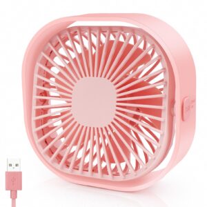 BSVI Desk Fan Portable Personal Desktop Mini Cooling Micro with Cable USB Powered 3 Speeds Quiet Small Table Fan for Home Office Study reading Bedroom Indoor Car Outdoor Travel