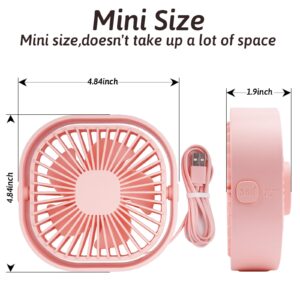 BSVI Desk Fan Portable Personal Desktop Mini Cooling Micro with Cable USB Powered 3 Speeds Quiet Small Table Fan for Home Office Study reading Bedroom Indoor Car Outdoor Travel