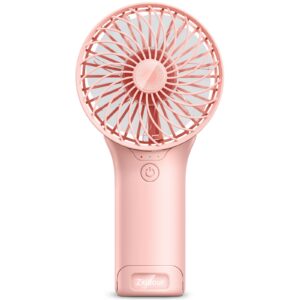 2024 upgrade handheld portable fan longer lasting max 20hrs working time, 4 speeds strong wind usb rechargeable personal mini fan desk fan for girls women kids traveling outdoor office-pink