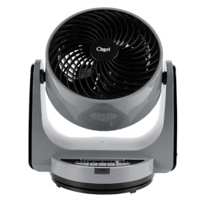 Ozeri Brezza III Dual Oscillating 10" High Velocity Desk Fan, Grey with Black