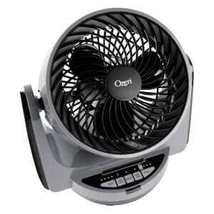 Ozeri Brezza III Dual Oscillating 10" High Velocity Desk Fan, Grey with Black