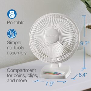 Lasko 2002W Personal Fan, 6-Inch, White, 2002