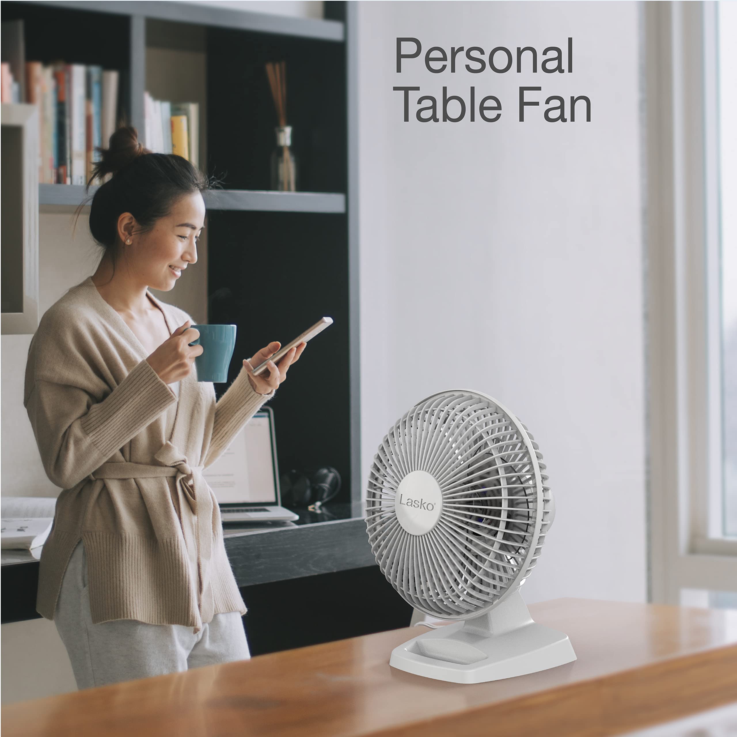 Lasko 2002W Personal Fan, 6-Inch, White, 2002