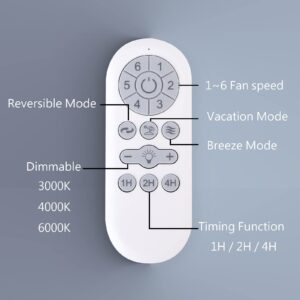 VACILL Flush Mount Ceiling Fan with Light,Low Profile Ceiling Fan,Wooden Fan Blades,6 Speed,LED Dimmable,DC Motor,52 inch,Amber Wood Blade