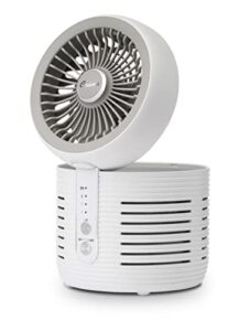 crane 2-in-1 air purifier and desk top fan, white, standard, (ee-5073)