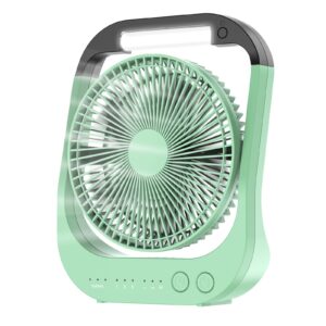 atengeus usb desk fan, 10000mah rechargeable battery operated fan, 4 speeds table fan, 8“ camping fan, 180°rotation, led light, timer, portable fan for camping,traveling