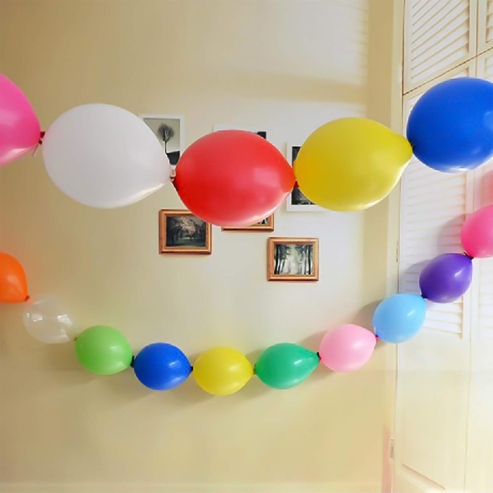 IN-JOOYAA 6 Inch White Latex Link Balloon 100 Pcs Quick Linkable Balloon for Party Decoration