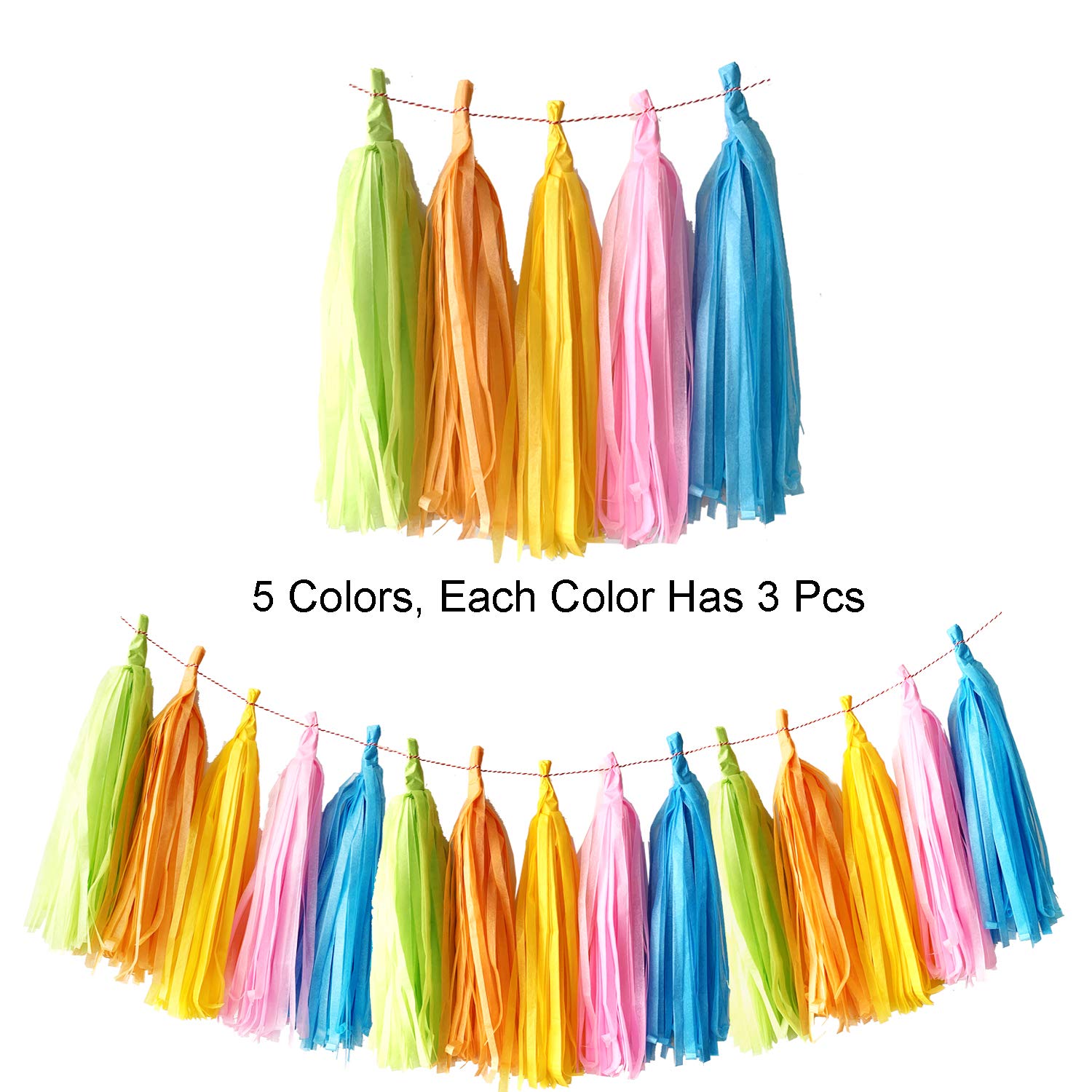 ZERODECO Birthday Party Decoration, Multi-Colored Happy Birthday Banner with Paper Fans Garland String Triangle Bunting Flag Tissue Tassel and Balloon for Bday Party Supplies Anniversary Decoration