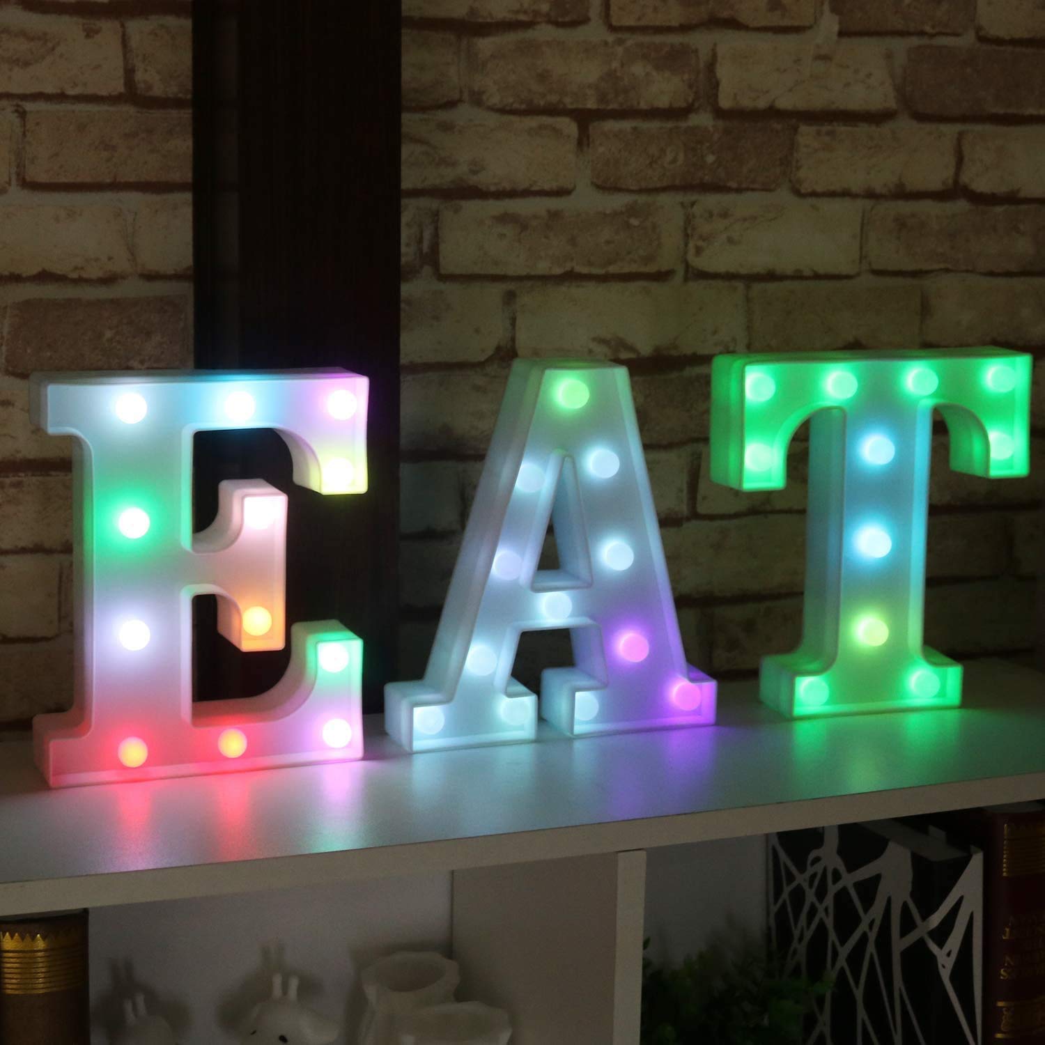 Pooqla Colorful LED Marquee Letter Lights with Remote – Party Bar Letters with Lights Decorations for The Home - Multicolor M