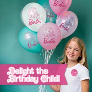 Unique Barbie Party Decorations | Serves 16 Guests | Officially Licensed | Barbie Birthday Decorations | Barbie Birthday Party Supplies | Barbie Balloons, Banner, Tablecover, Plates, Napkins, Button