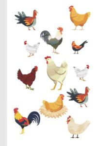 chickens: 120 page black lined notebook