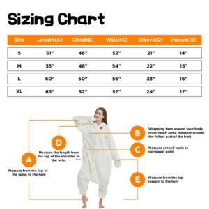 RESSBER Unisex Adult Onesie Pajamas Animal One Piece Halloween Costume Christmas Sleepwear Jumpsuit (White Chicken, Medium)