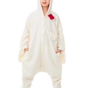 CANASOUR Unisex Halloween Kids Chicken Onesie For 5T Girls Costume Party Cosplay Pyjamas (Height 43-47”, 5T, Chicken)