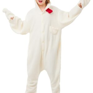 CANASOUR Unisex Halloween Kids Chicken Onesie For 5T Girls Costume Party Cosplay Pyjamas (Height 43-47”, 5T, Chicken)