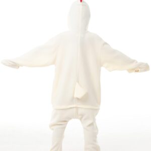 CANASOUR Unisex Halloween Kids Chicken Onesie For 5T Girls Costume Party Cosplay Pyjamas (Height 43-47”, 5T, Chicken)