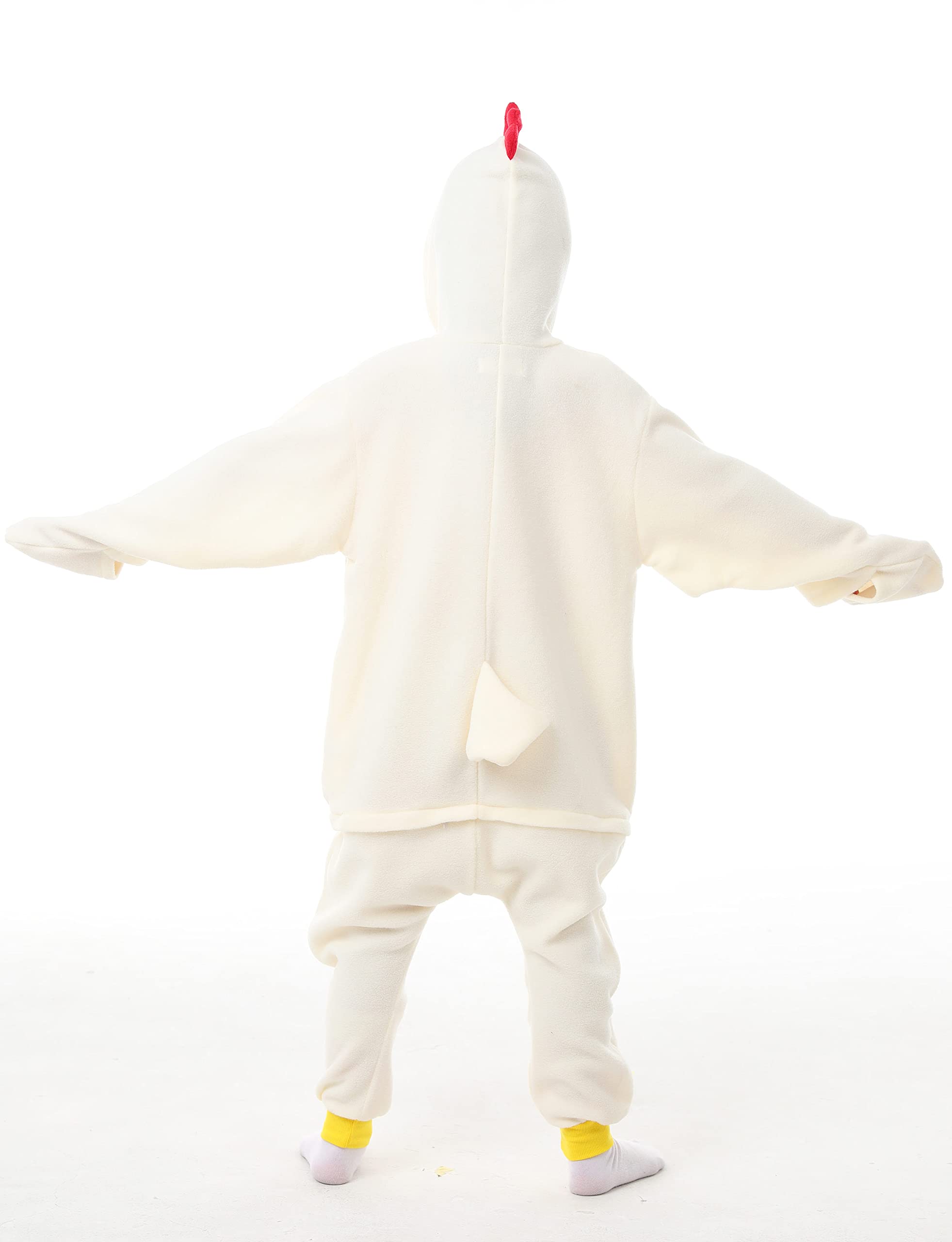 CANASOUR Unisex Halloween Kids Chicken Onesie For 5T Girls Costume Party Cosplay Pyjamas (Height 43-47”, 5T, Chicken)