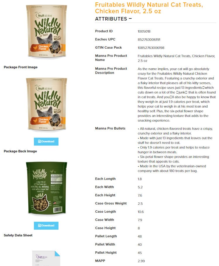 Wildly Natural Cat Treats, Chicken Flavor, 2.5 oz