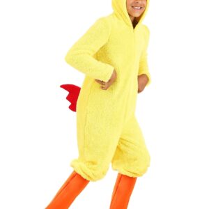 Fun Costumes Cluckin' Chicken for Kids, Yellow Baby Chick Hooded Bodysuit Outfit for Children Medium