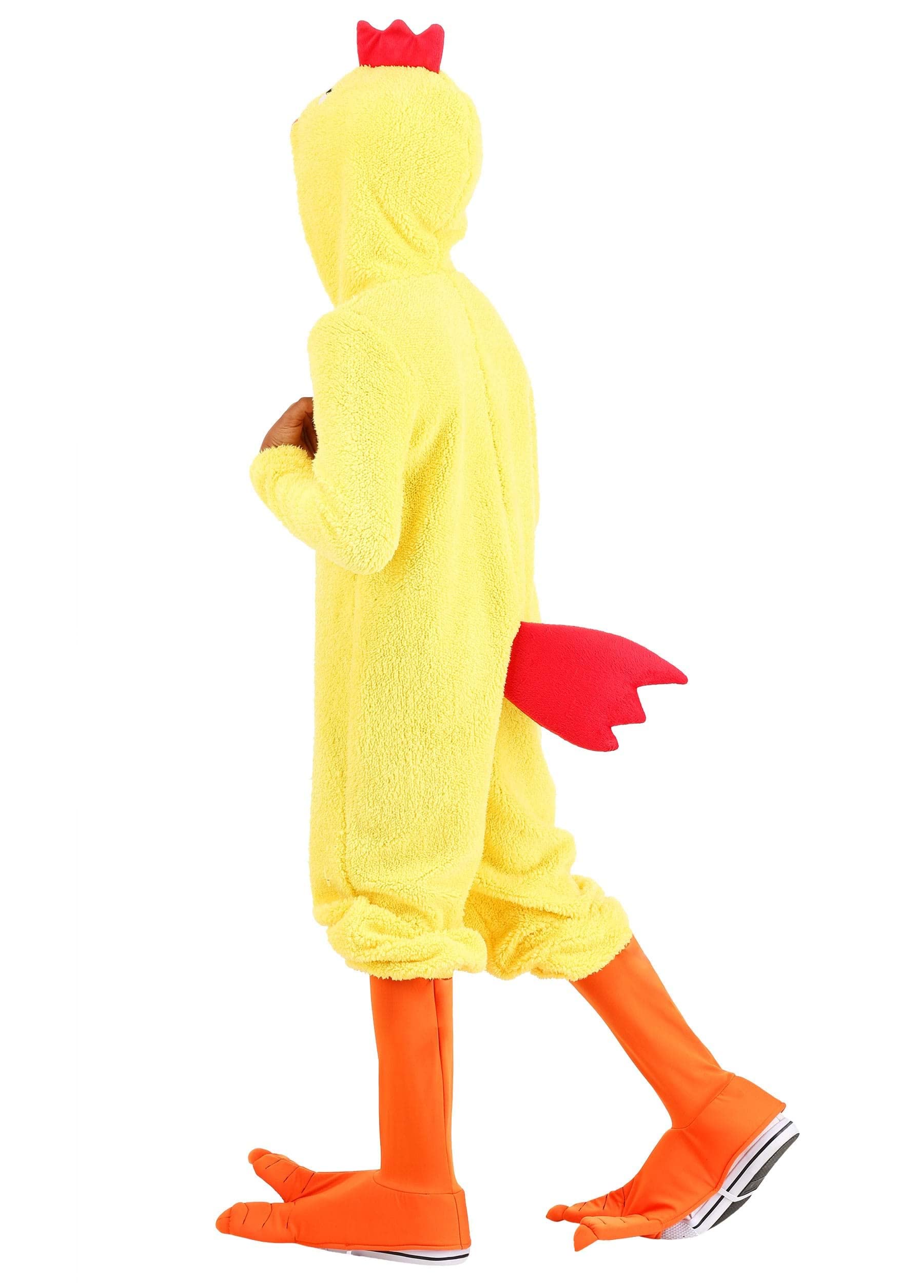 Fun Costumes Cluckin' Chicken for Kids, Yellow Baby Chick Hooded Bodysuit Outfit for Children Medium