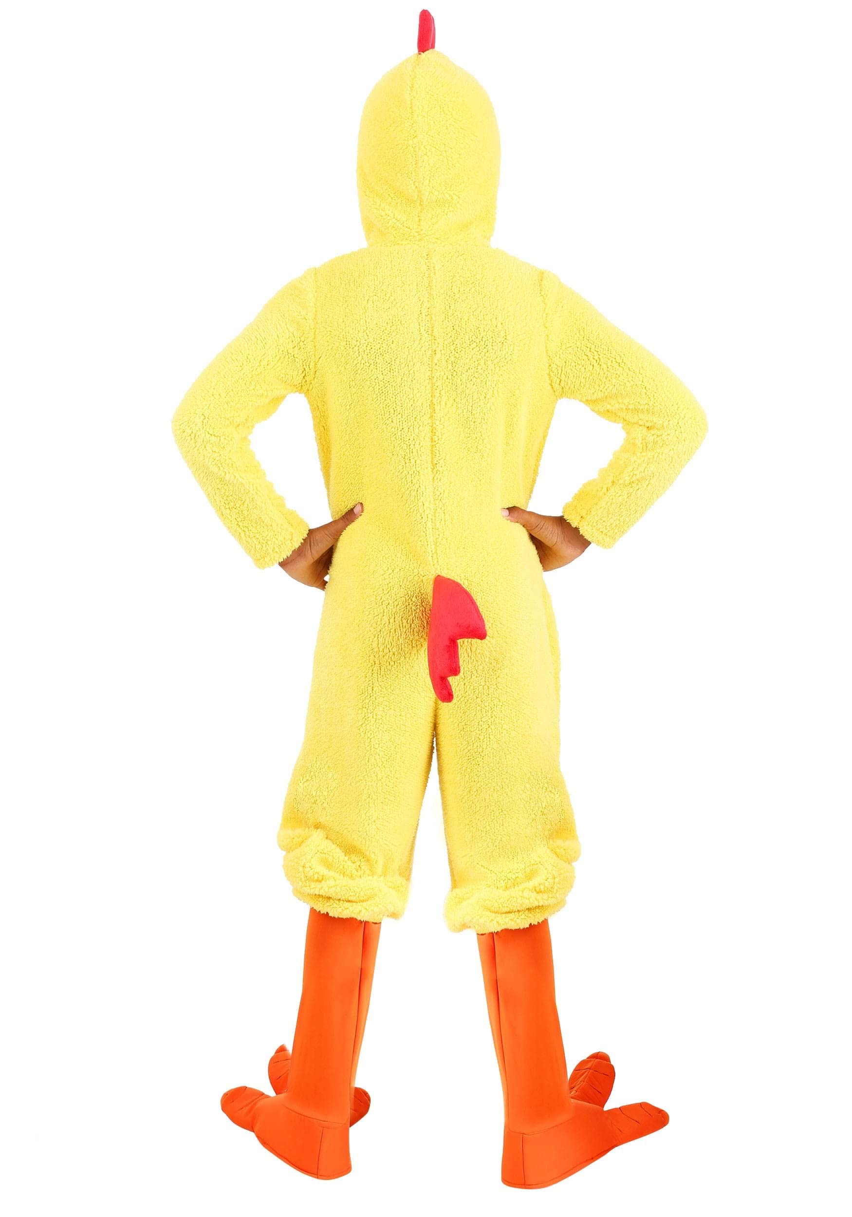 Fun Costumes Cluckin' Chicken for Kids, Yellow Baby Chick Hooded Bodysuit Outfit for Children Medium