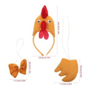 NOLITOY 1 Set Chicken Hair Hoop with Bow Tie, Chicken Cosplay Costume Accessories for Halloween