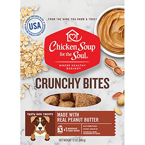 Chicken Soup 418478 12 oz Crunchy Bites Peanut Butter Biscuit Dog Treats Food