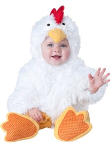 fun world unisex baby baby's cluckin' cutie chicken infant and toddler costumes, white, small us