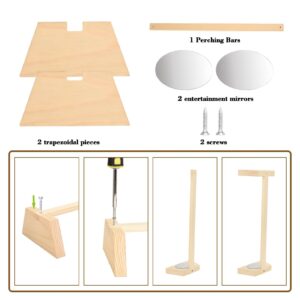 Chicken Perch for Brooder with Mirror S SANGLE SOPFFY Baby Chicken Supplies Chicken Toys Chick Jungle Gym Roosting Bar Coop and Brooder Training Chicken Stand Toy for Chicks Parrots Pets,Trapezoidal…