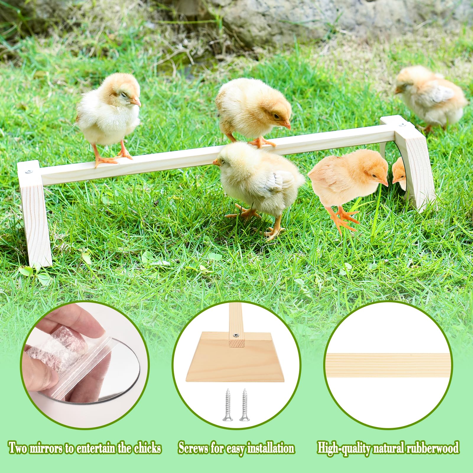 Chicken Perch for Brooder with Mirror S SANGLE SOPFFY Baby Chicken Supplies Chicken Toys Chick Jungle Gym Roosting Bar Coop and Brooder Training Chicken Stand Toy for Chicks Parrots Pets,Trapezoidal…