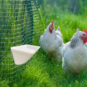 2 Pack Feeder Feed Trough and Waterer Bucket with Clips Chicken Hanging Poultry Feed Trough for Goat Sheep Deer Poultry Duck Chicken