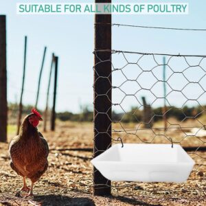 2 Pack Feeder Feed Trough and Waterer Bucket with Clips Chicken Hanging Poultry Feed Trough for Goat Sheep Deer Poultry Duck Chicken