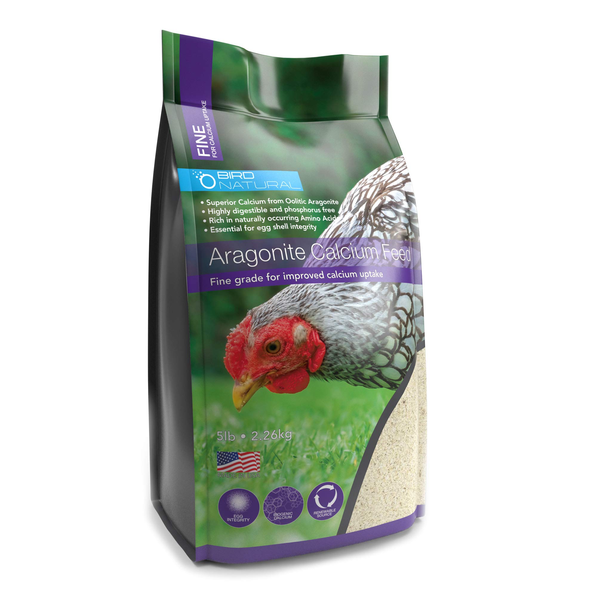 Bird Natural Aragonite Chicken Calcium Feed FINE for Strong eggshells and Gizzard Health