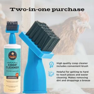 Fluker's Culinary Coop Organic Cleaner with Brush for Chicken Coops, Specially Formulated with Deodorizer and Odor Eliminator, 16 oz