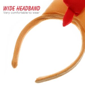 VOSAREA 4pcs Chicken Headband Plush Animal Headbands Rooster Ear Horn Hair Hoop Hen Hair Band Halloween Party Costume Dress-up Party Supplies Random Color