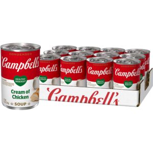 campbell's condensed heart healthy cream of chicken soup, 10.5 oz can (12 pack)