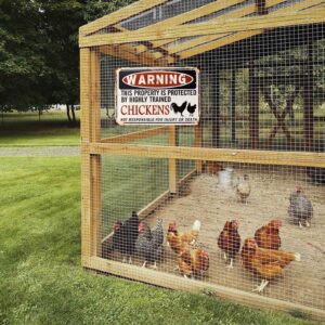 Bestylez Funny Chicken Coop Warning Sign Outdoor Chicken House Decor Gifts For Chicken Lovers 12" * 8" (219)