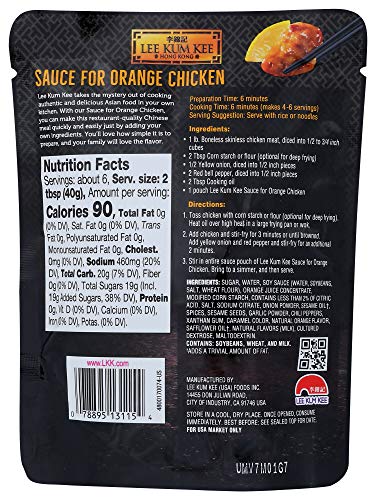 Lee Kum Kee Panda Brand Sauce for Orange Chicken,0g Trans Fat, No Artificial Flavors, No High Fructose Corn Syrup, Cholesterol Free, 8 Ounce (Pack of 6)