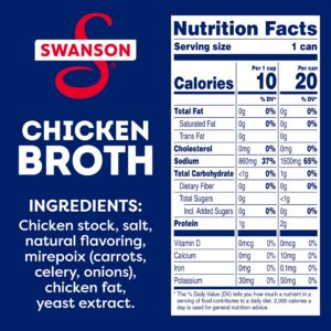 Swanson 100% Natural, Gluten-Free Chicken Broth, 14.5 Oz Can (Pack of 12)